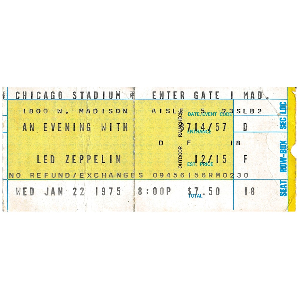 Concert Ticket <br>1975.01.22 <br>Chicago, IL