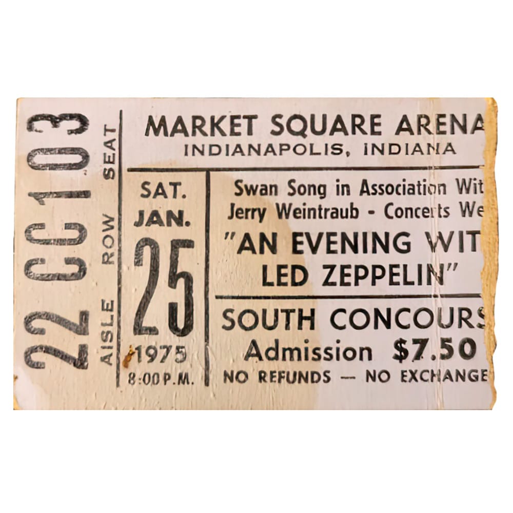 Concert Ticket <br>1975.01.25 <br>Indianapolis, IN