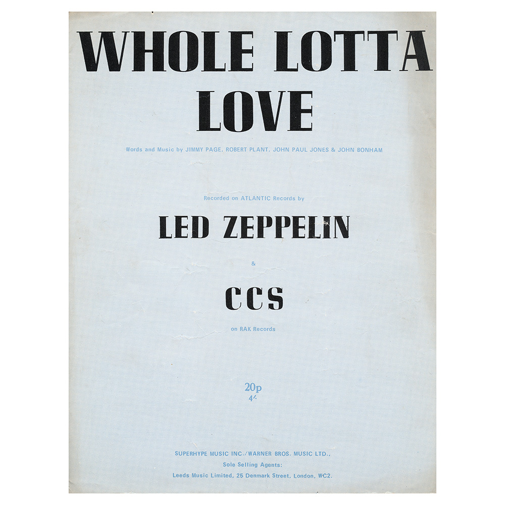Sheet Music <br>Whole Lotta Love, TOTP (UK)