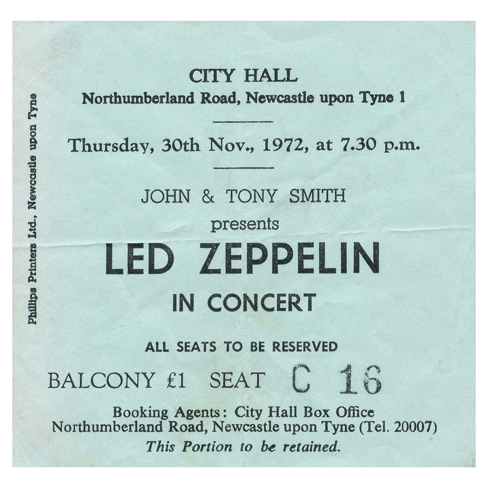Concert Ticket <br>1972.11.30 <br>Newcastle, UK
