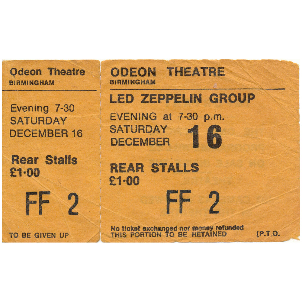 Concert Ticket <br>1972.12.16 <br>Birmingham, UK