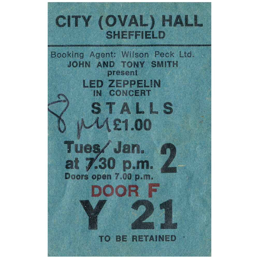 Concert Ticket <br>1973.01.02 <br>Sheffield, UK