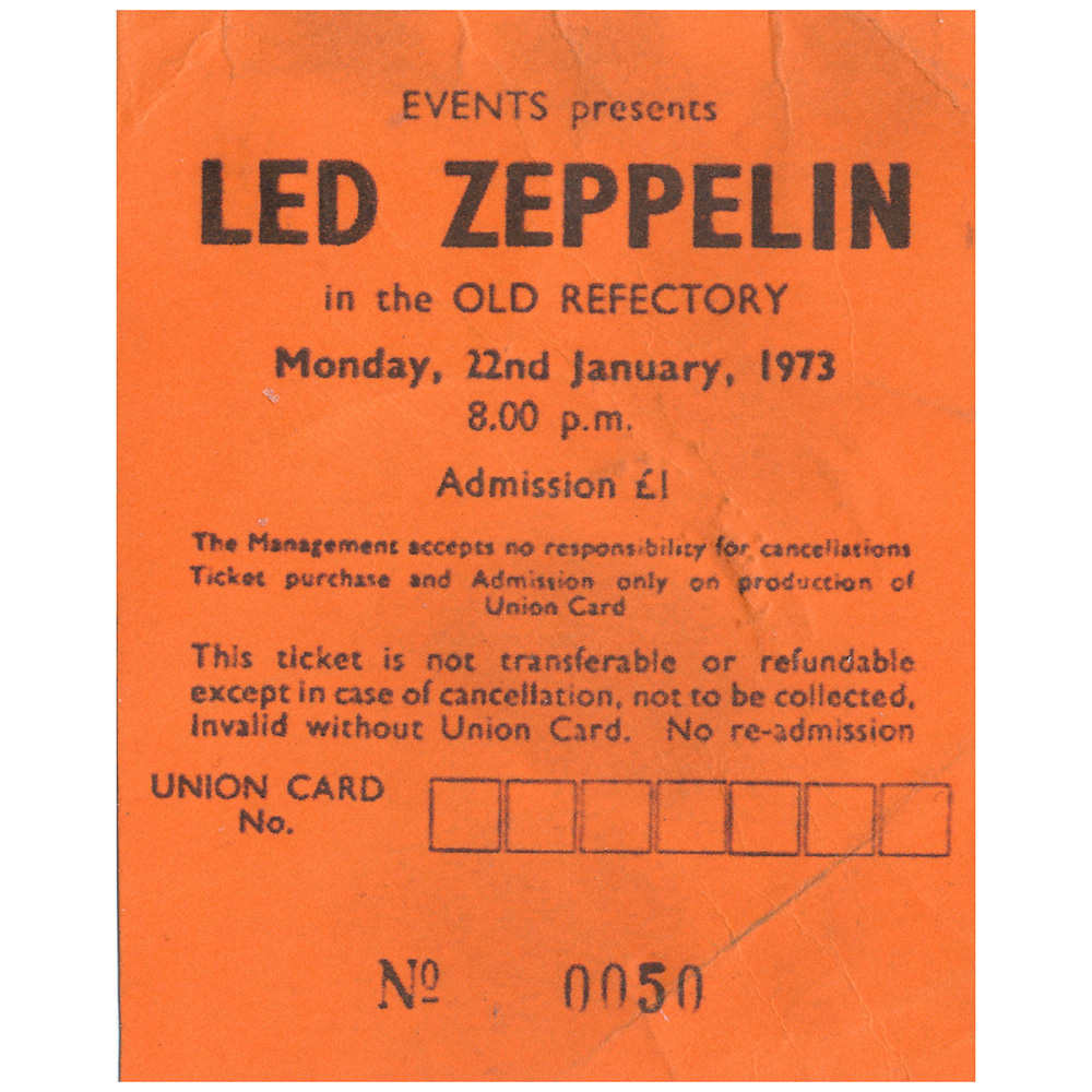 Concert Ticket <br>1973.01.22 <br>Southampton, UK