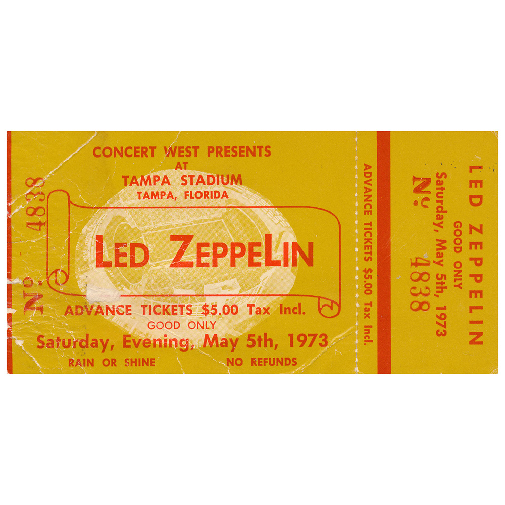 Concert Ticket <br>1973.05.05 <br>Tampa, FL
