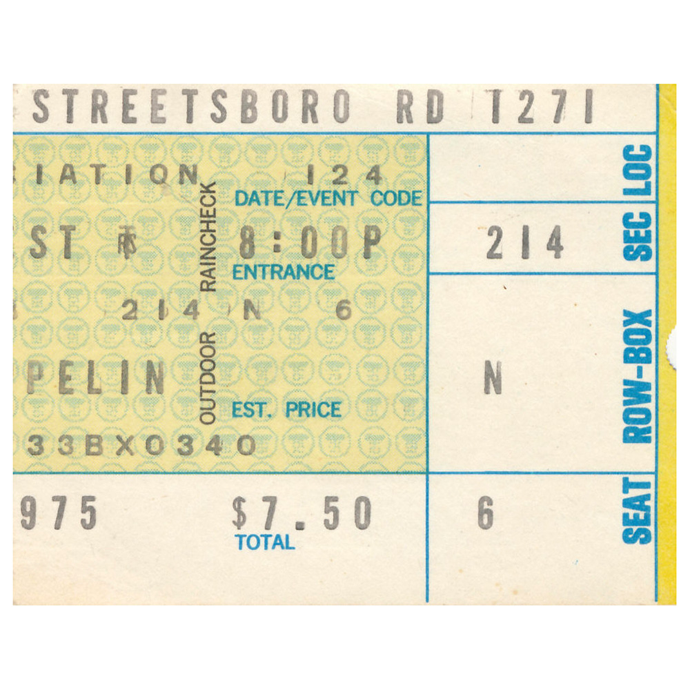 Concert Ticket <br>1975.01.24 <br>Richfield, OH