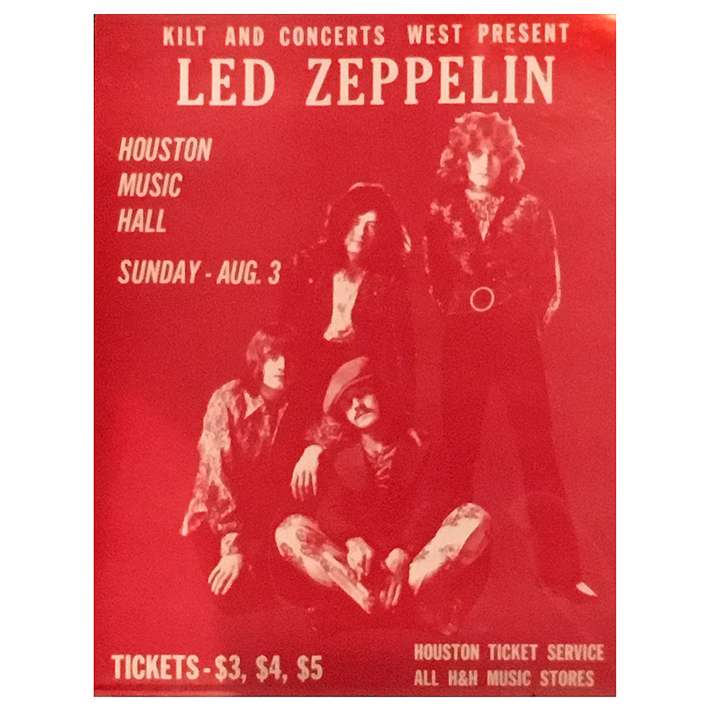 Concert Advertisement <br>1969.08.03 <br>Houston, TX (Handbill)