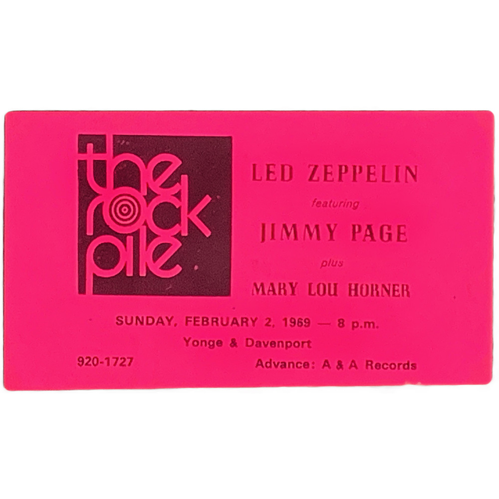 Concert Rarity <br>1969.02.02 <br>Toronto, Sticker