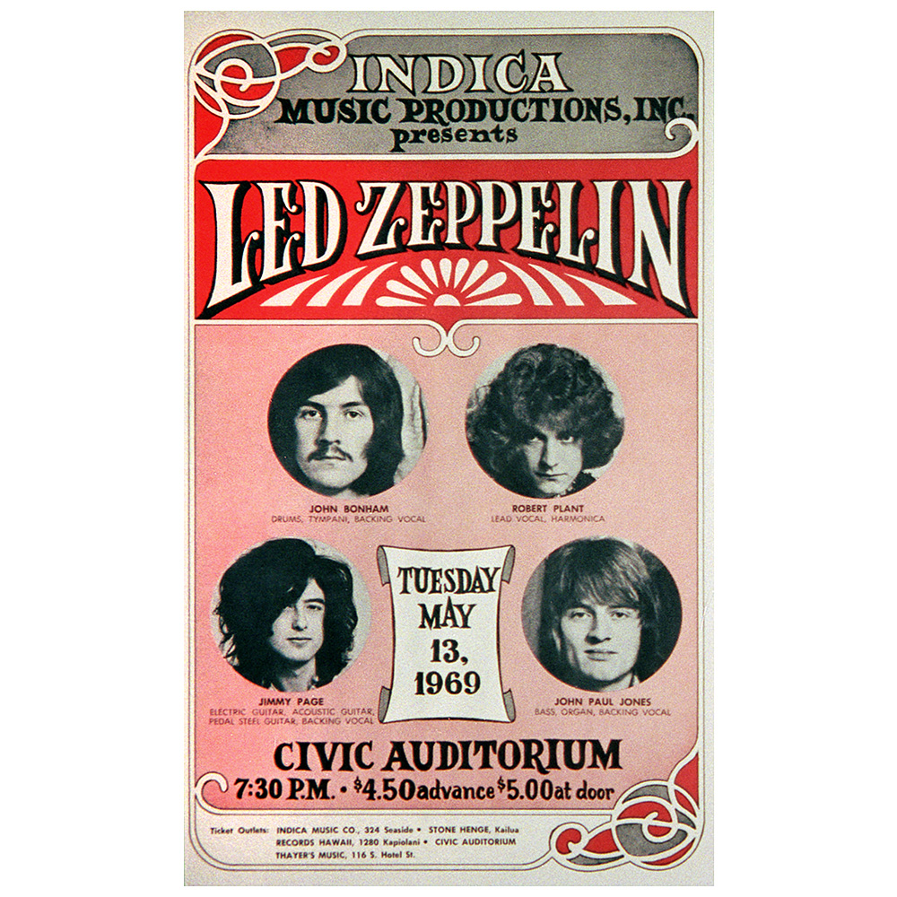 Concert Advertisement <br>1969.05.13 <br>Honolulu, HI (Poster)