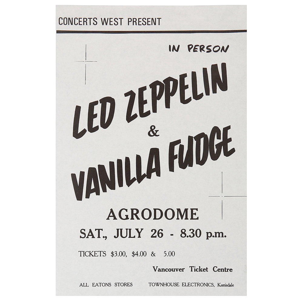 Concert Advertisement <br>1969.07.26 <br>Vancouver, CA (Handbill)