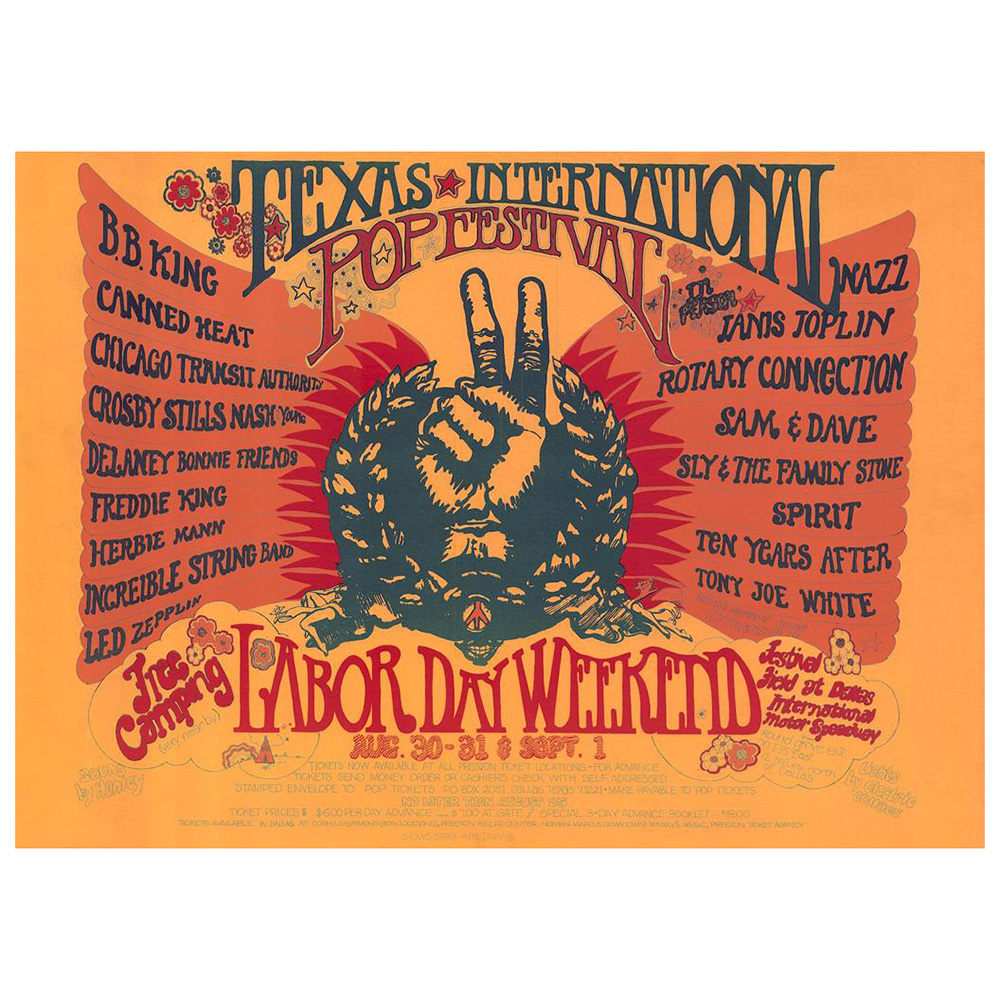 Concert Advertisement <br>1969.08.31 <br>Lewisville, TX (Poster)