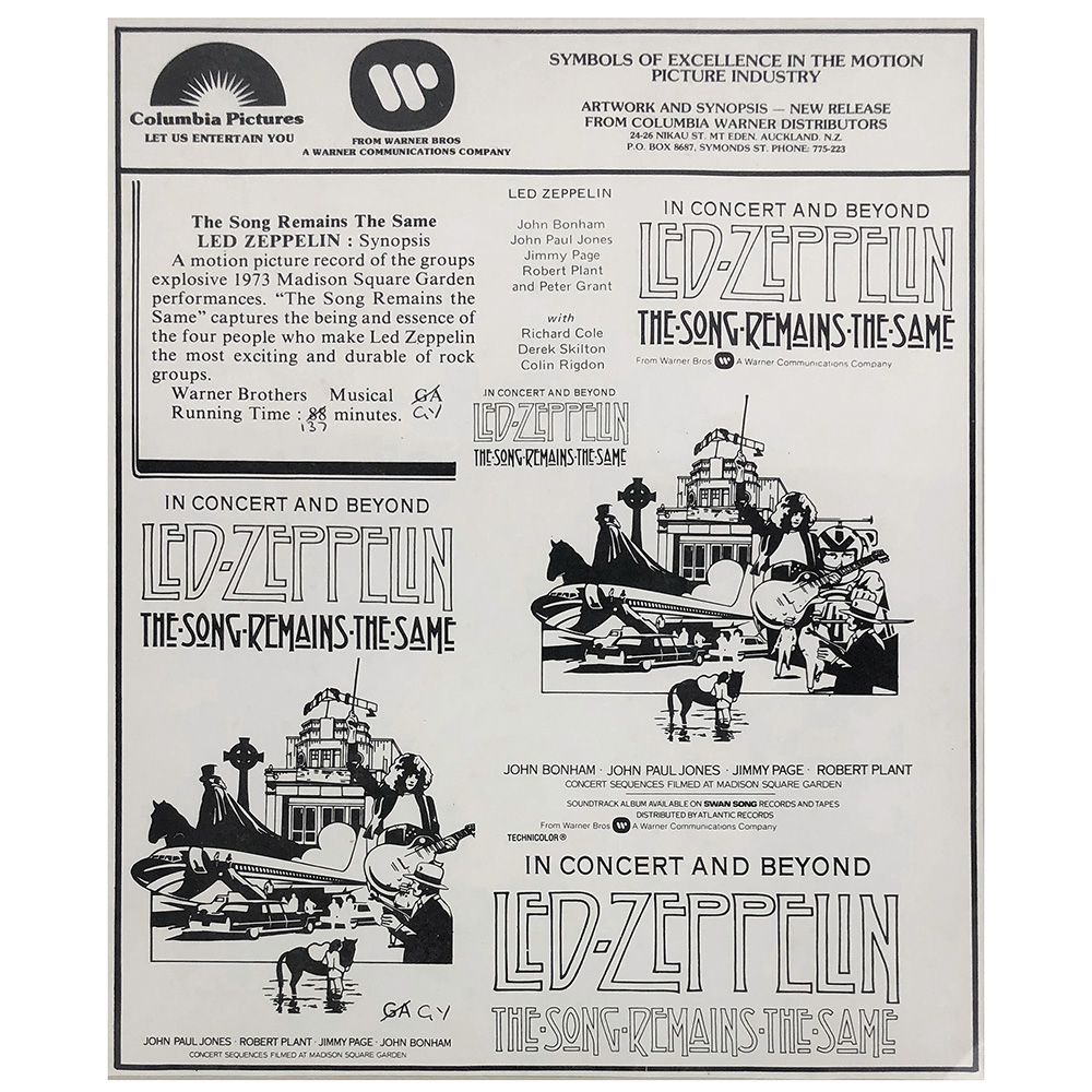 TSRTS (1977) <br>Advertisement Sheet (New Zealand)