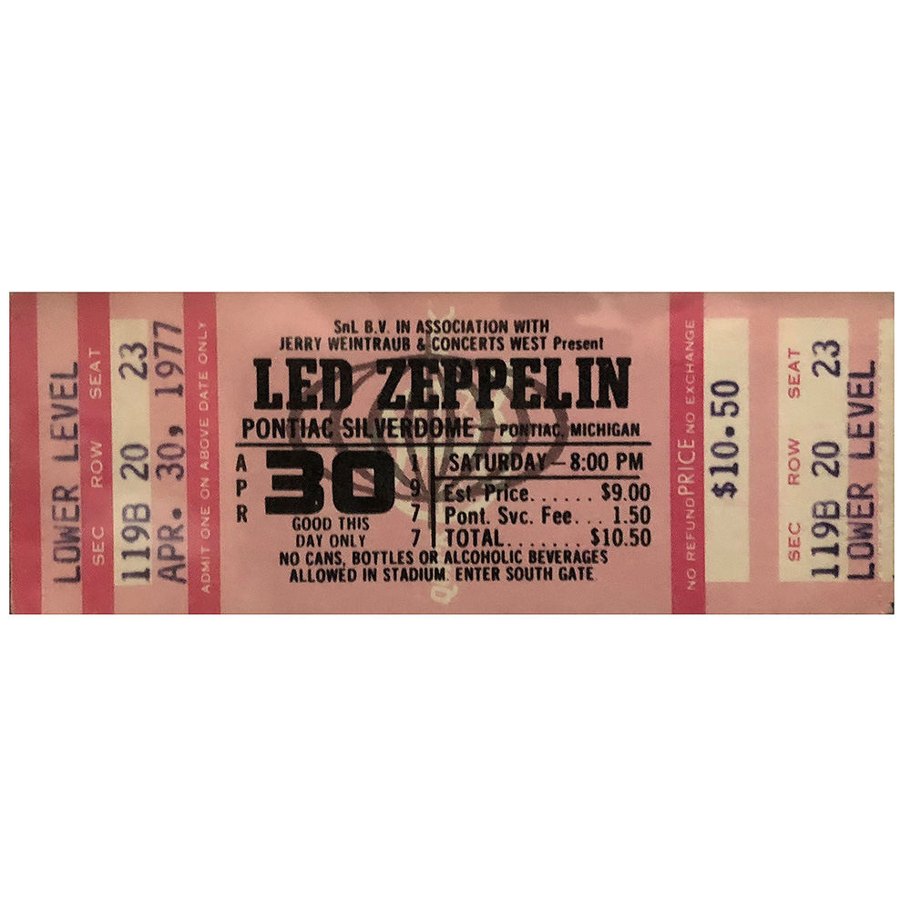Concert Ticket <br>1977.04.30 <br>Pontiac, MI