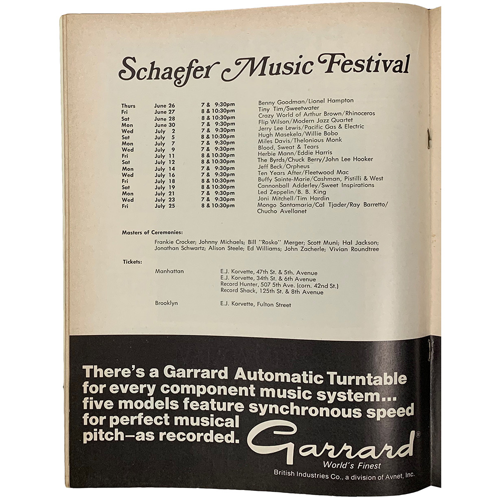 Program <br>1969.07.21 <br>Schaefer Music Festival, New York, NY - Image 2