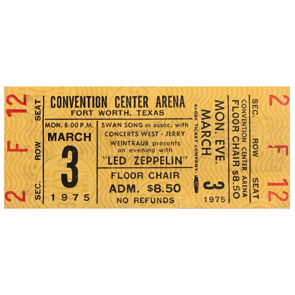 Concert Ticket <br>1975.03.03 <br>Fort Worth, TX
