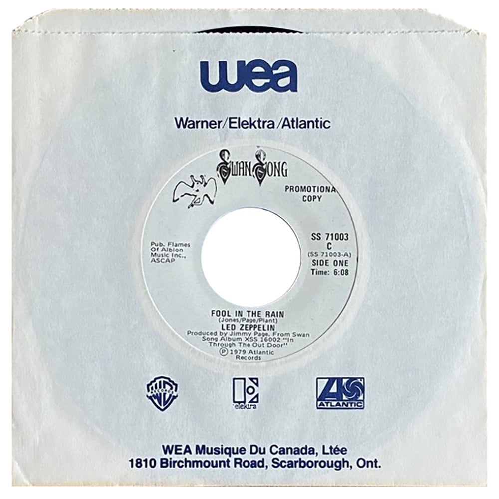Single <br>Canada (SS 71003) <br>Fool In the Rain / Hot Dog (Promo)