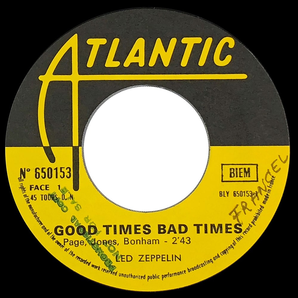 Single <br>France (650153) <br>Good Times Bad Times / Communication Breakdown (Promo) - Image 3
