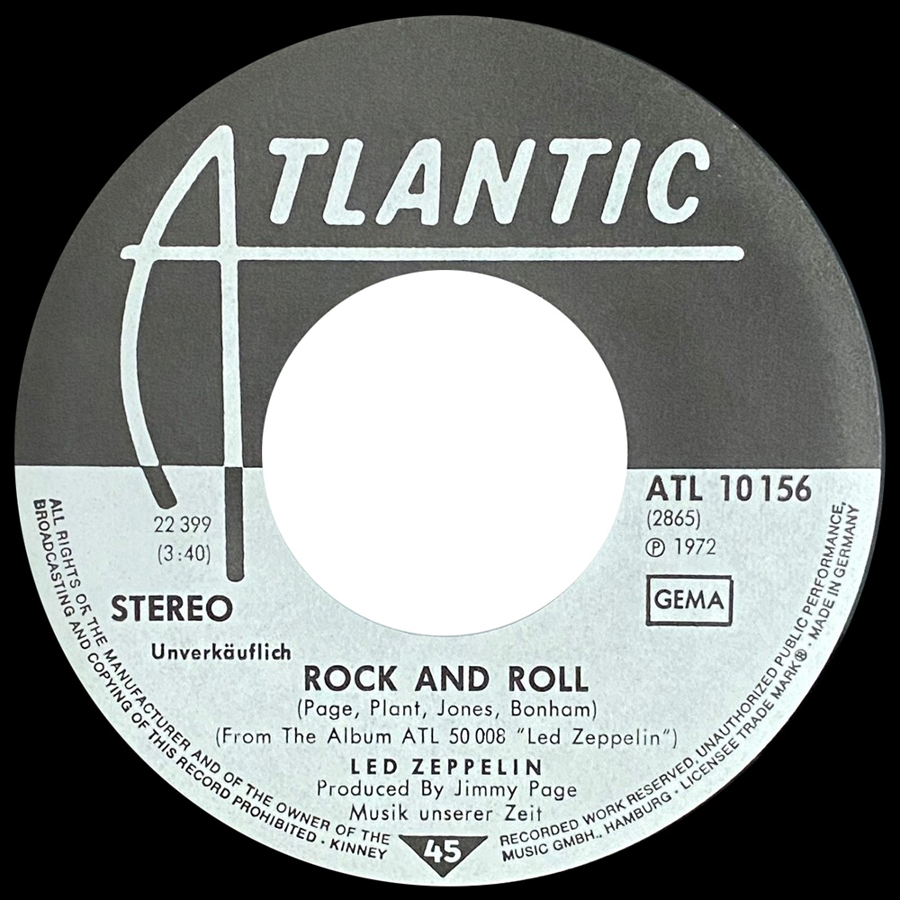 Single <br>Germany (ATL 10156) <br>Rock and Roll / Four Sticks (Promo) - Image 4