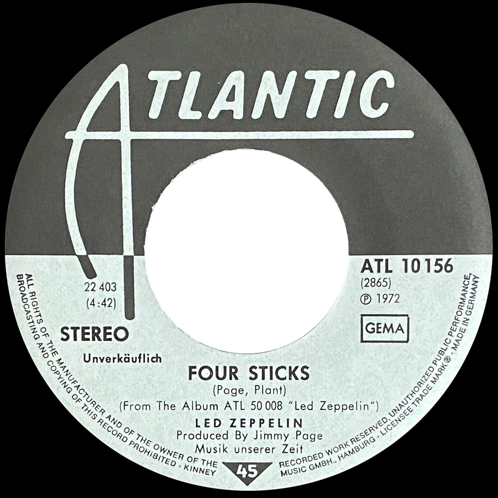 Single <br>Germany (ATL 10156) <br>Rock and Roll / Four Sticks (Promo) - Image 5