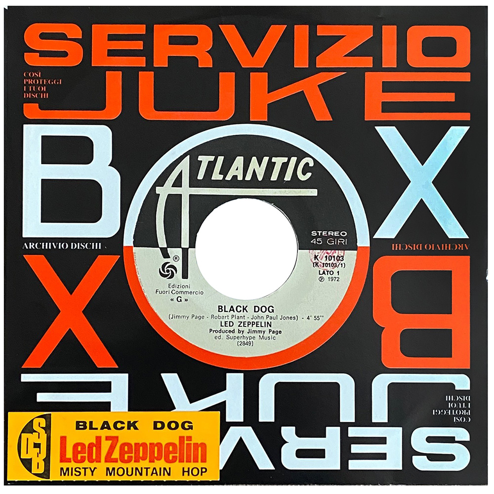 Single <br>Italy (K 10103) <br>Black Dog / Misty Mountain Hop (Promo #1)