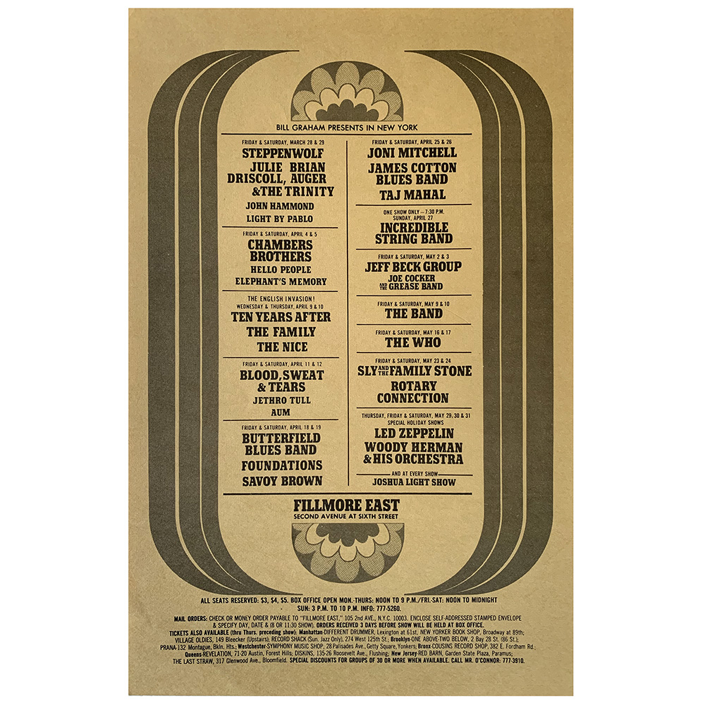 Concert Advertisement <br>1969.05.30 <br>New York, NY (Handbill)