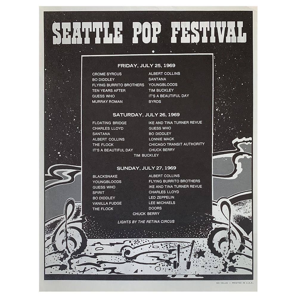 Concert Advertisement <br>1969.07.27 <br>Seattle, WA (Handbill)