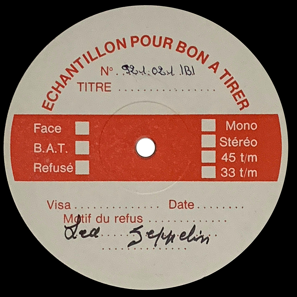 LP <br>Led Zeppelin II <br>France (921021) Test Pressing
