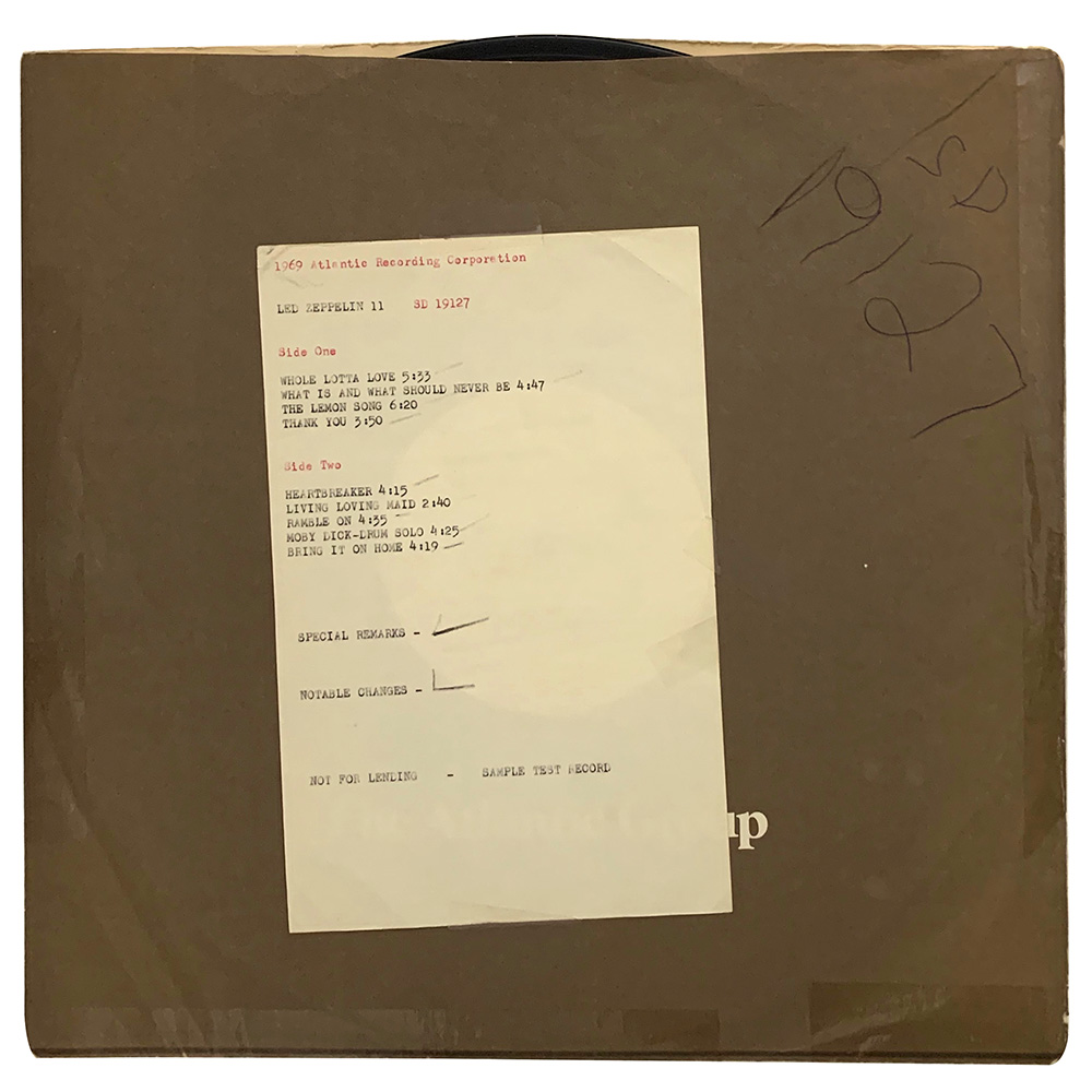 LP <br>Led Zeppelin II <br>USA (SD 19127) Test Pressing