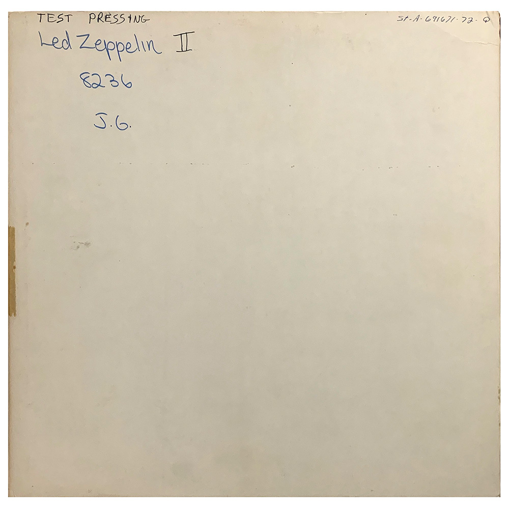 LP <br>Led Zeppelin II <br>USA (SD 8236) Test Pressing