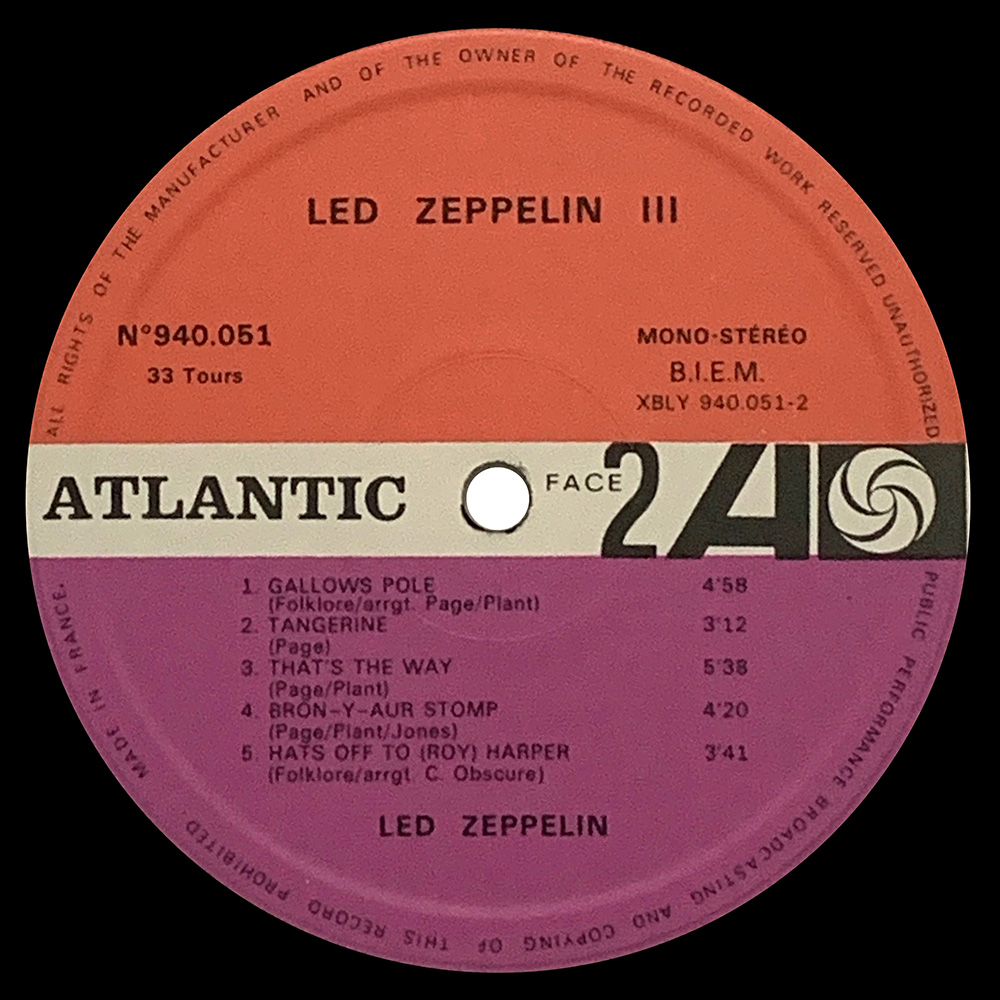 LP <br>Led Zeppelin III <br>France (940.051) #1 - Image 4
