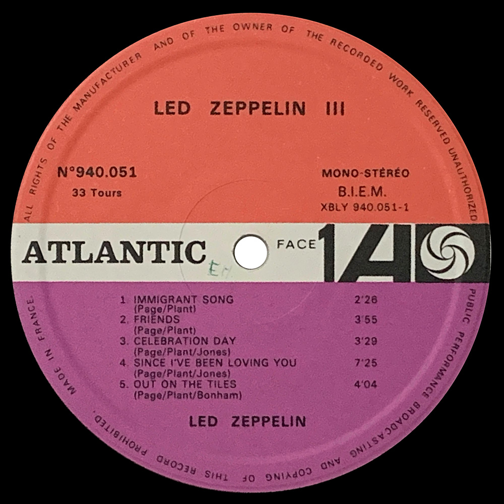 LP <br>Led Zeppelin III <br>France (940.051) #1 - Image 3