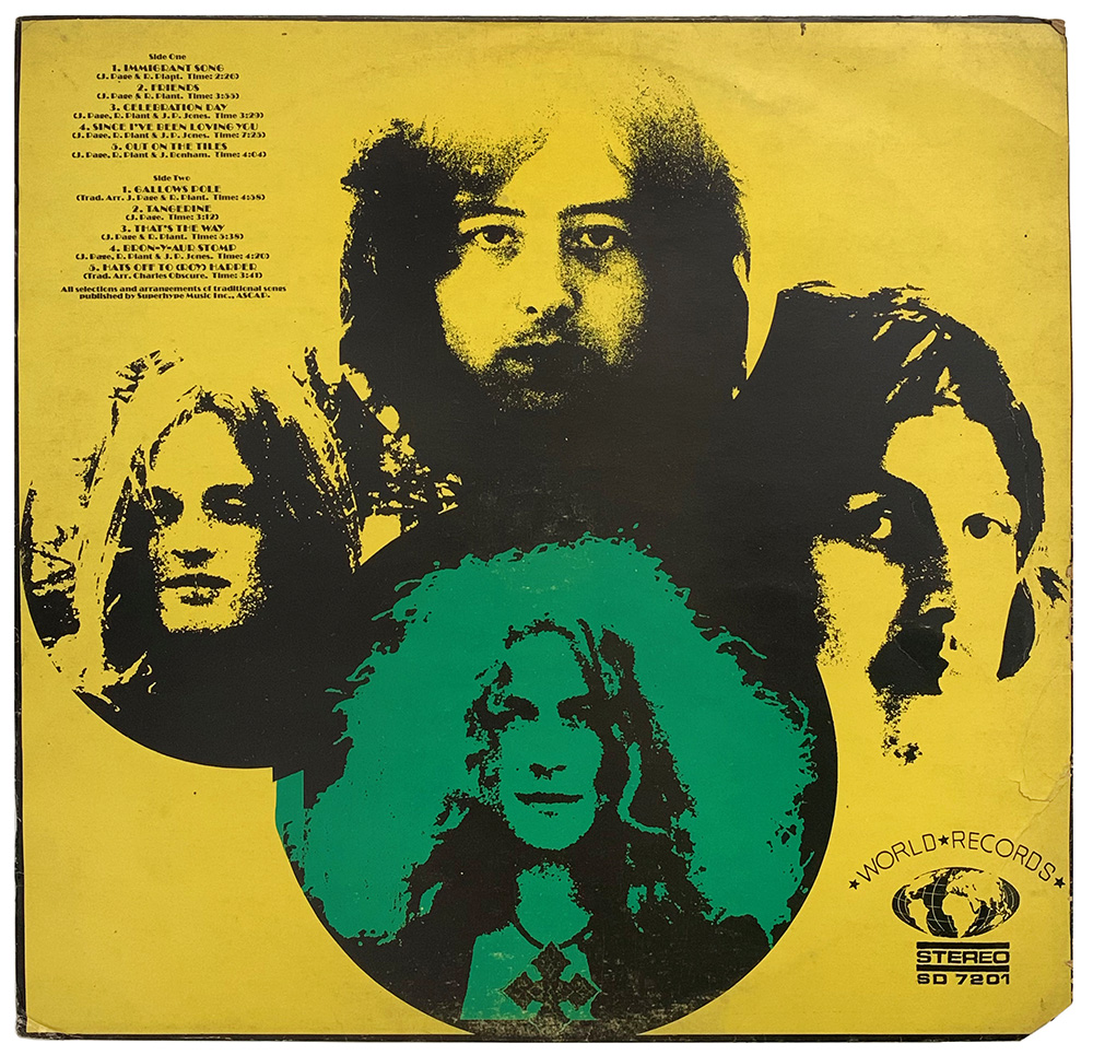 LP <br>Led Zeppelin III <br>Singapore (SD7201)