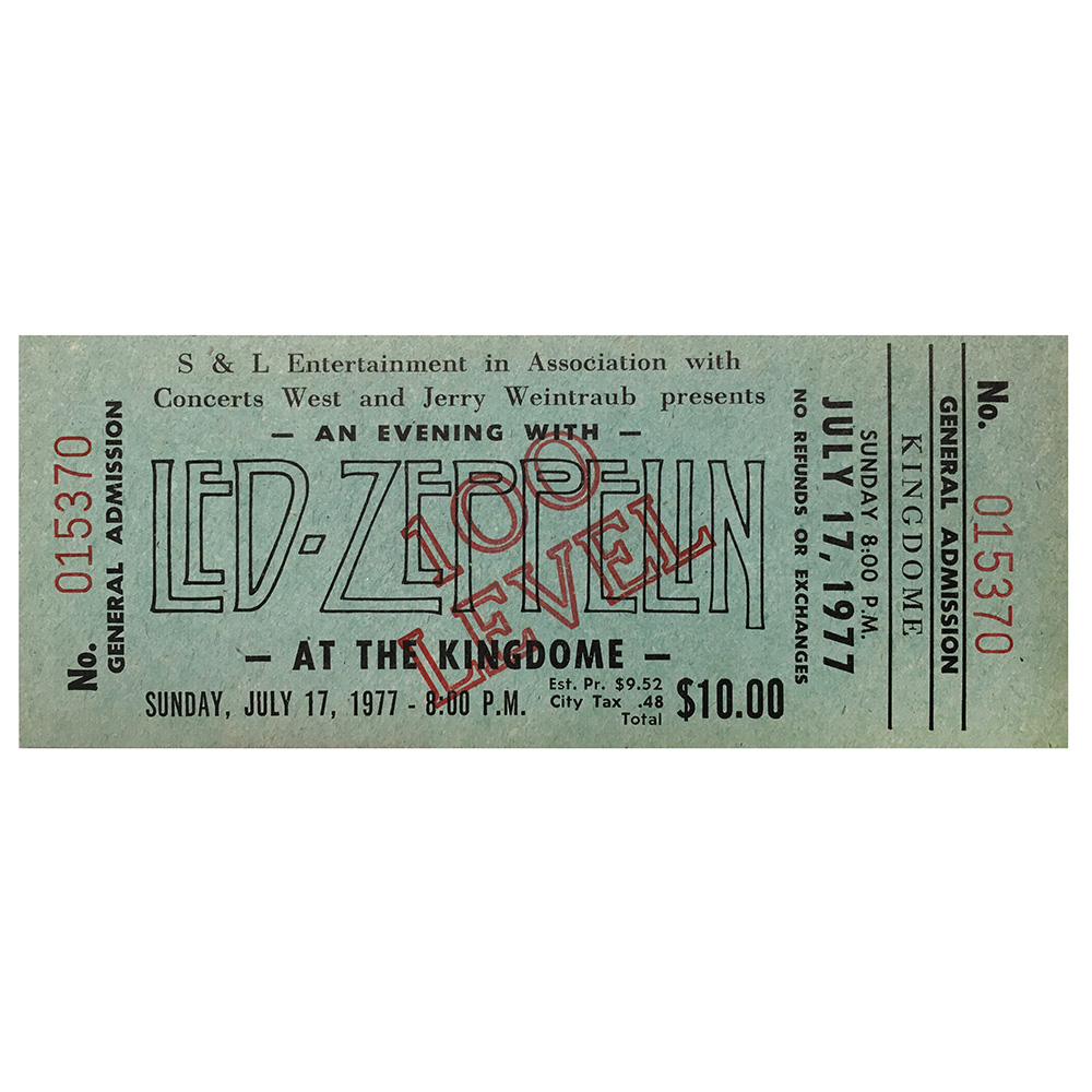 Concert Ticket <br>1977.07.17 <br>Seattle, WA