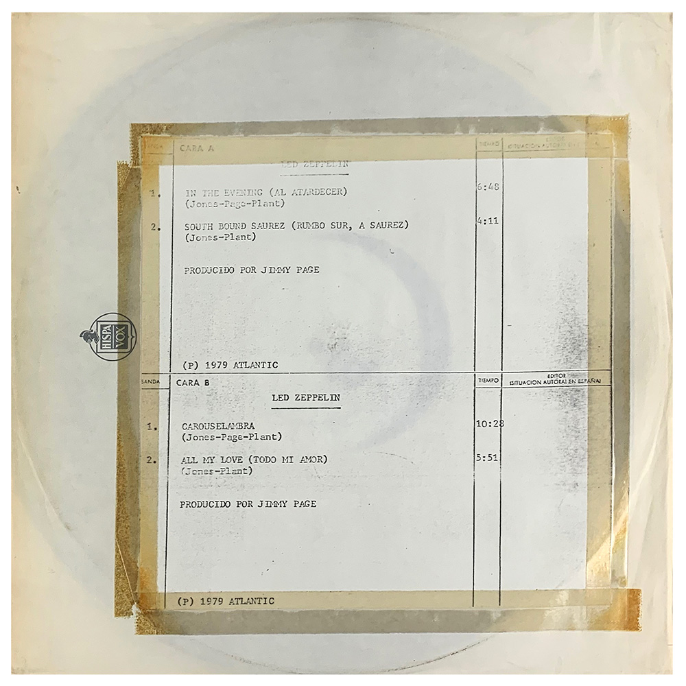 LP <br>In Through the Out Door <br>Spain, 4-Track (N/A) Promo #1