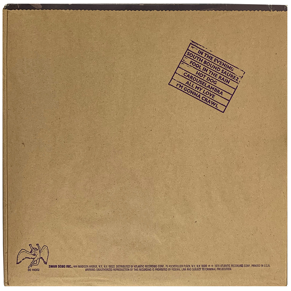 LP <br>In Through the Out Door <br>USA (SS 16002) Promo - Image 2