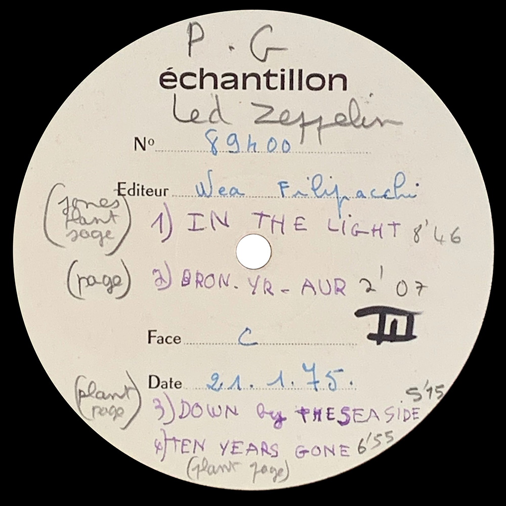 LP <br>Physical Graffiti <br>France (SS 89400) Test Pressing - Image 3
