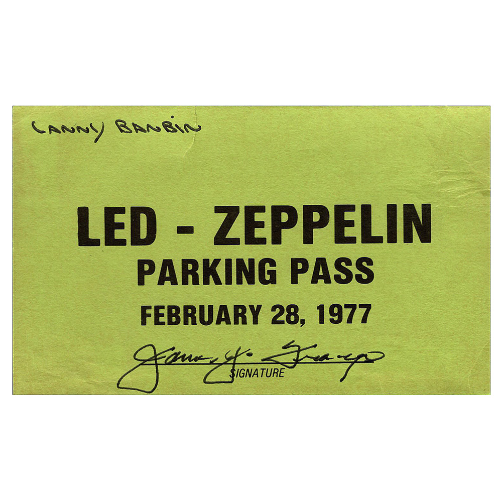 Concert Pass <br>1977.05.21 <br>Houston, Parking
