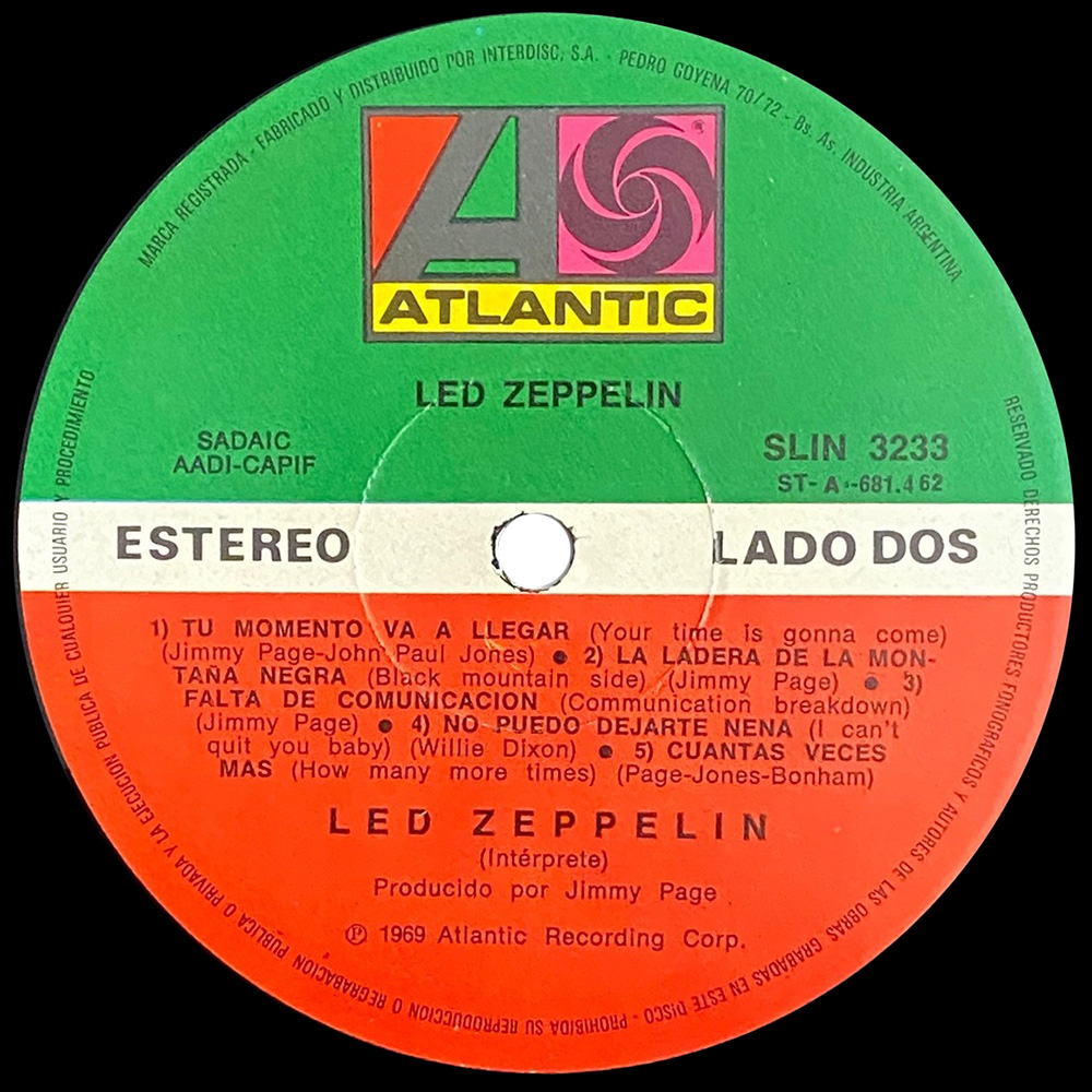 LP <br>Led Zeppelin <br>Argentina (SLIN 3233) - Image 4