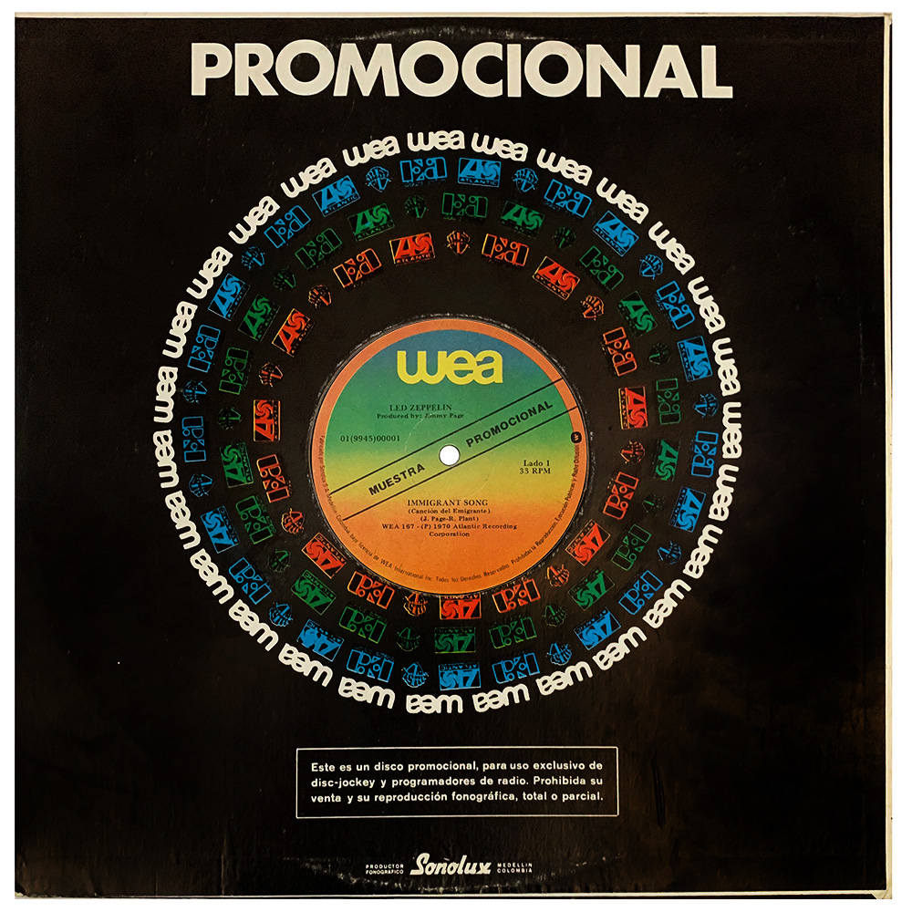 LP <br>Immigrant Song/Tangerine <br>Columbia (01(9945)0000) Promo