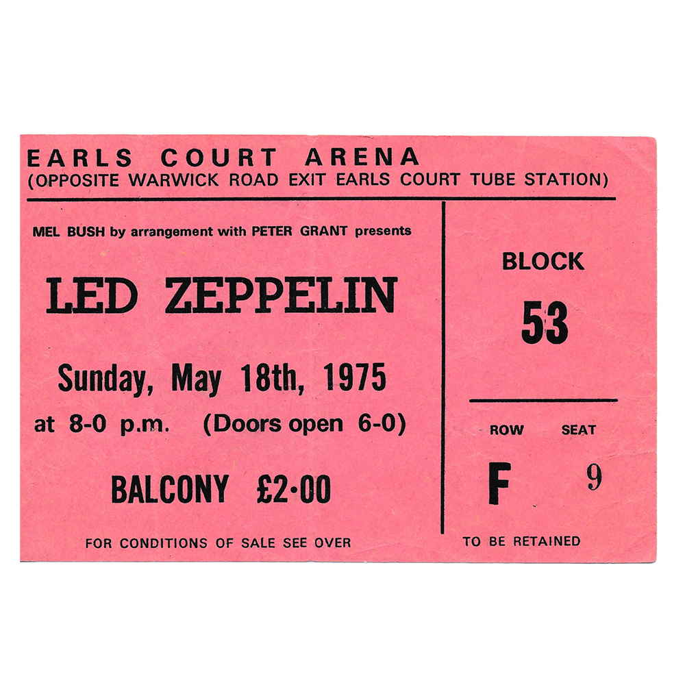 Concert Ticket <br>1975.05.18 <br>London, UK