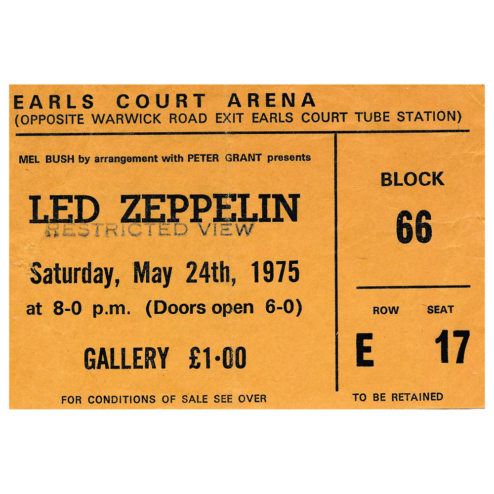 Concert Ticket <br>1975.05.24 <br>London, UK