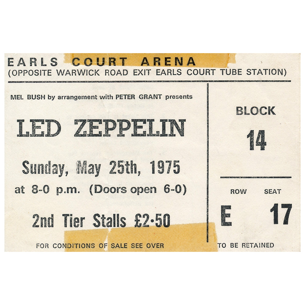 Concert Ticket <br>1975.05.25 <br>London, UK