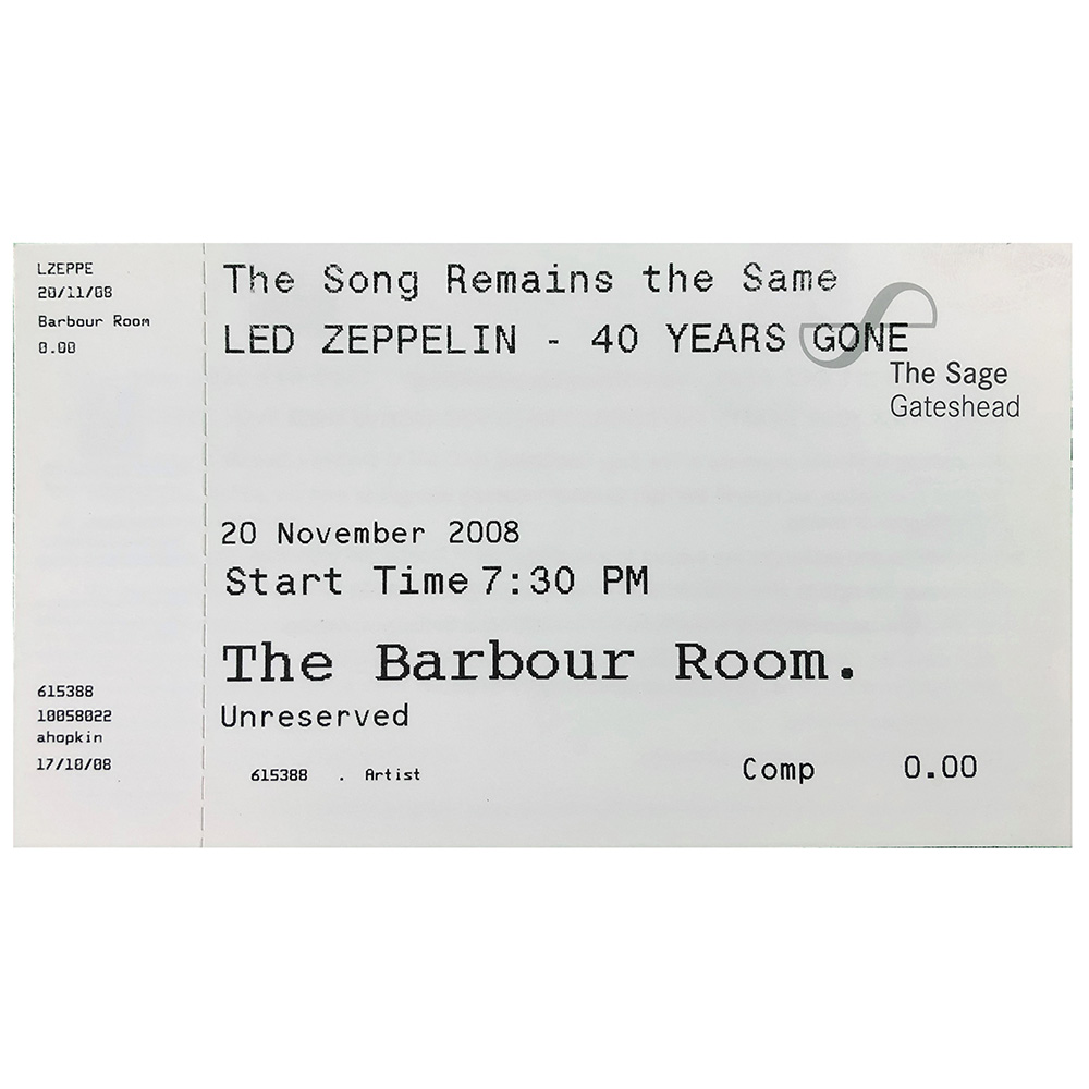 TSRTS (2008) <br>Ticket, Gateshead (UK)