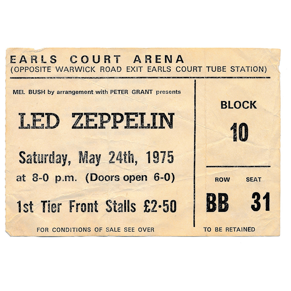 Concert Ticket <br>1975.05.24 <br>London, UK