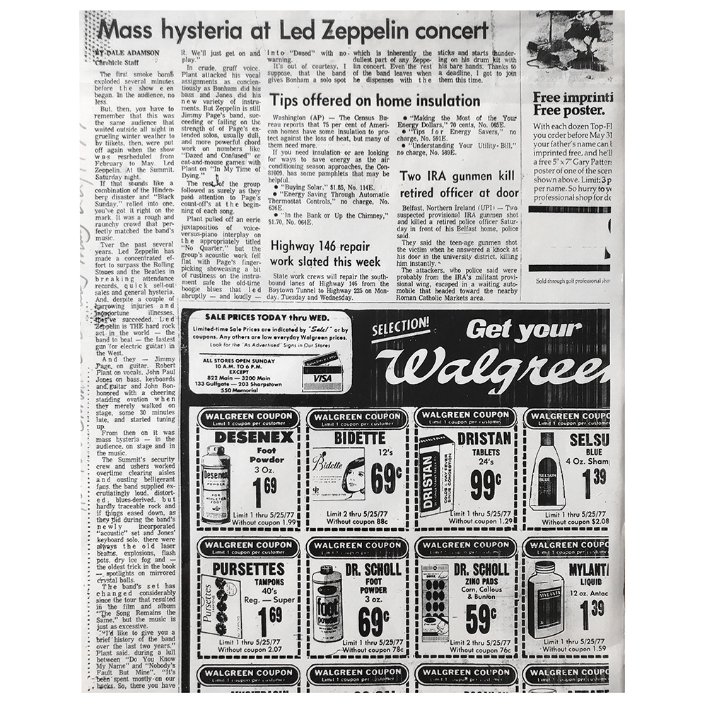 Concert Rarity <br>1977.05.21 <br>Houston, Reporters Notebook - Image 3
