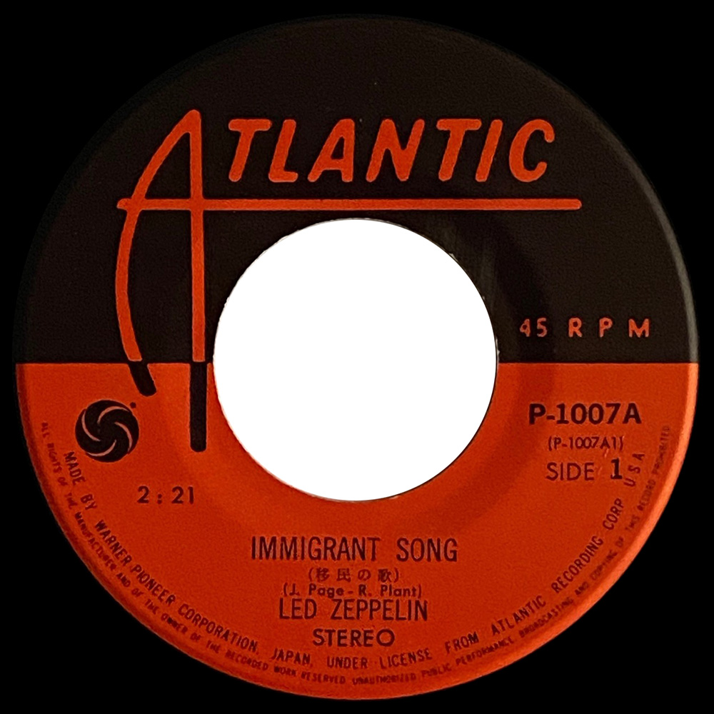 Single <br>Japan (P-1007) <br>Immigrant Song / Hey, Hey What Can I Do (#4) - Image 3
