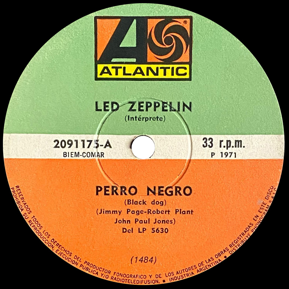 Single <br>Argentina (ATL2091175) <br>Black Dog / Misty Mountain Hop