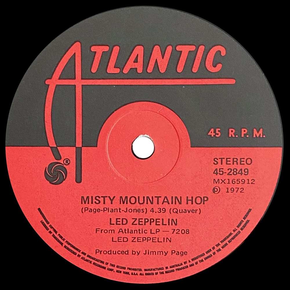Single <br>Australia (45-2849) <br>Black Dog / Misty Mountain Hop - Image 3