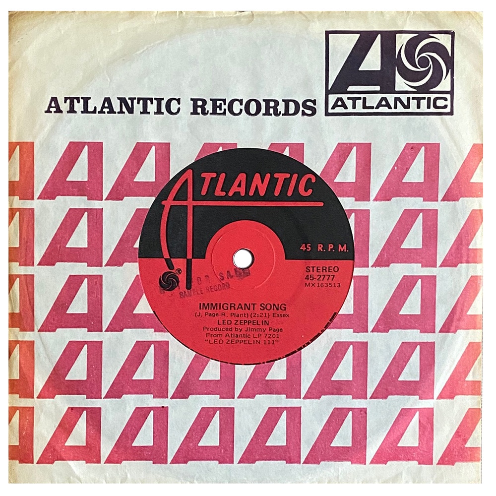 Single <br>Australia (45-2777) <br>Immigrant Song / Hey, Hey, What Can I Do (Promo)