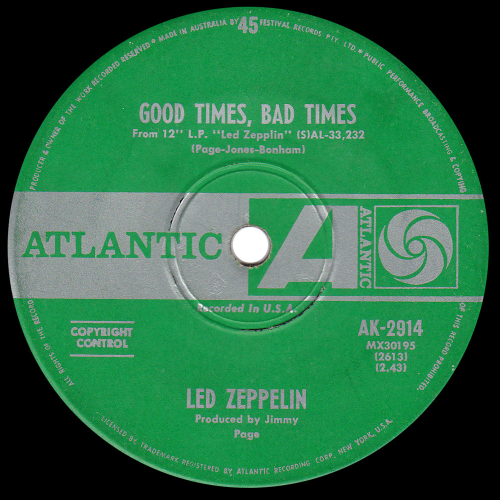 Single <br>Australia (AK-2914) <br>Good Times, Bad Times / Communication Breakdown
