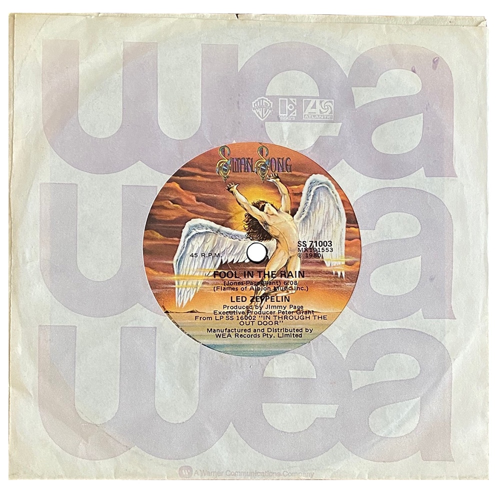 Single <br>Australia (SS 71003) <br>Fool In The Rain / Hot Dog